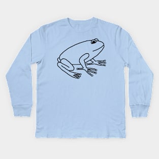 Minimal Frog Outline Kids Long Sleeve T-Shirt